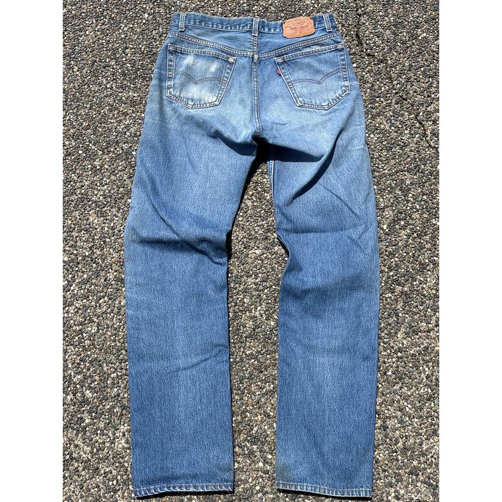 Vintage 91 Levi’s 501 0117 XX button fly 35x38(32x34) Made in USA grunge denim - Picture 5 of 9
